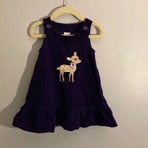 Gymboree Purple Dress with Deer Appliqué